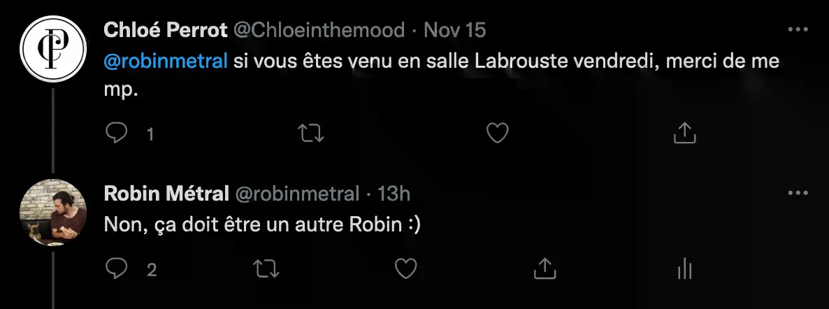 Screenshot of a Tweet in French